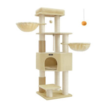 Albero per gatti - HELLOSHOP26 - Grande e stabile - Tappeto caldo - Pali in sisal - Nicchia e amache