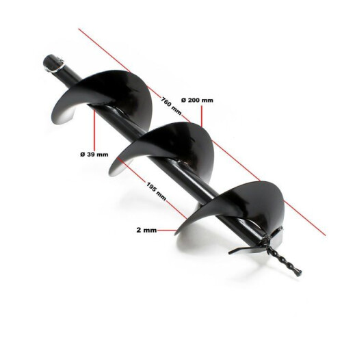 Vis tarière - HELLOSHOP26 - 200 mm - Fonte - Usage professionnel - Durable et stable 1