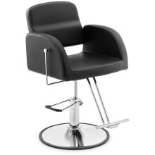Professioneller Friseurstuhl mit Fußstütze 200 kg Edelstahl PVC schwarz 14_0008939