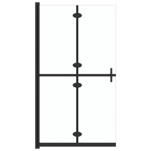 Mampara de ducha - HELLOSHOP26 - Plegable - Vidrio templado 5mm - Aluminio negro - 100x190cm