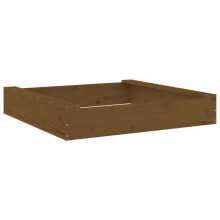 "Castello di sabbia gioco per bambini area giochi giardino esterno con sedili quadrati in legno di pino massello marrone 02_0041523"