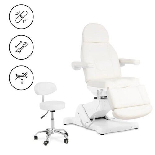 Fauteuil esthétique électrique - HELLOSHOP26 - 300W - Blanc - Capacité 150kg - Réglable