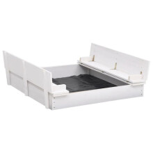 Cassettone di sabbia in legno di abete 95 x 90 x 15 cm bianco 02_0005062