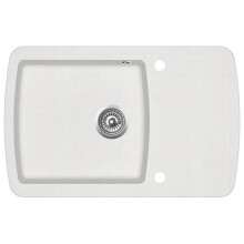 Fregadero de cocina 78 x 50 cm solo lavabo granito blanco 02_0002338