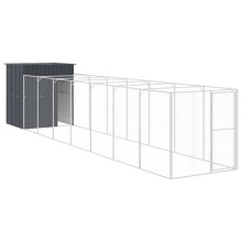 Nichos para cachorro com cercado - HELLOSHOP26 - 165 x 863 x 181 cm - Aço galvanizado - Externo - Antracite