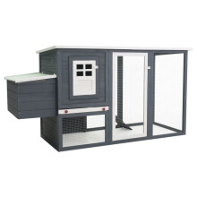 Poulailler d'extérieur avec 1 nichoir 202 x 75 x 98 cm bois gris 02_0001698