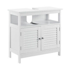 Armadio da bagno sotto lavabo, mobiletto sotto, ripostiglio con 3 superfici per stoccaggio 60 x 60 x 30 cm MDF laccato Bianco 03_0000780