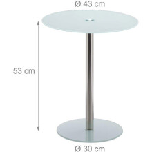 Runde Beistelltisch Durchmesser 43 cm und weißes Glas 13_0002680