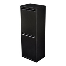 Poubelle de recyclage murale Ă 2 bacs amovibles 93 x 33 x 25 cm noir