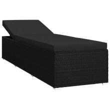 Transat - HELLOSHOP26 - Resina trenzada - Negro - Ajustable - Cojín extraíble