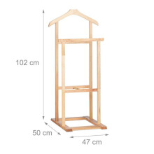 Valet portant de chambre porte vĂŞtements sur pied 102 cm en bois 13_0002918