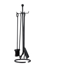 Conjunto de herramientas para chimenea de 5 piezas, accesorio de acero, pinza, pala, escoba, atizador negro 13_0002448