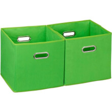 Caixa de arrumação de tecido em conjunto de 2 verde 13_0000486