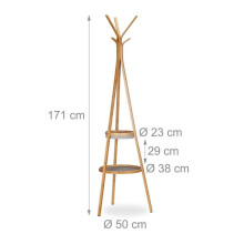 Porte-manteau meuble de rangement entrée 171 cm en bambou 13_0002194