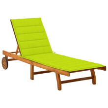 Transat chaise longue de jardín 200 cm con cojín de madera de acacia sólida 02_0012392