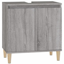 Badezimmermöbel - HELLOSHOP26 - Waschbeckenunterschrank - Ingenieurholz - Grau - 58 x 33 x 60 cm