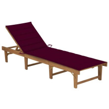 Transat chaise longue de sol com almofada móvel de madeira de acácia sólida 02_0012843