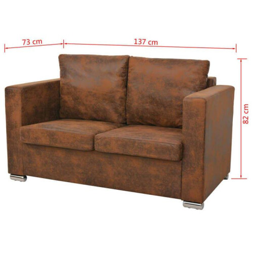 Conjunto de sofás 2 peças em couro camurça artificial 02_0019684 2