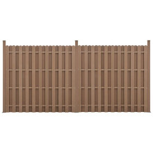 kit de 2 clôtures barrière brise vue brise vent bois composite (WPC) brun 185 x