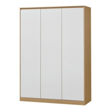 Armário de quarto - Moderno - 3 portas - MDF - Efeito carvalho - 4 prateleiras - 176x120x52 cm