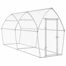 Cage pour poules argenté 400 x 105 x 182 cm acier galvanisé Argent 02_0041670