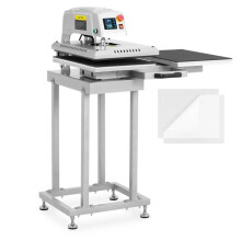 Prensa de calor neumática doble 40 x 60 cm con base de acero al carbono plateado metálico 14_0009776