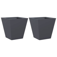 Jardinière bac lit surélevé plantes fleurs jardin terrasses lot de 2 30 x 30 x 30 cm acier anthracite 02_0038912