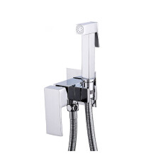 Bidet Faucet Handheld Shower, Hot And Cold Water, Brass Toilet Bidet Sprayer, Silver Black Sanitary Bidet Parts