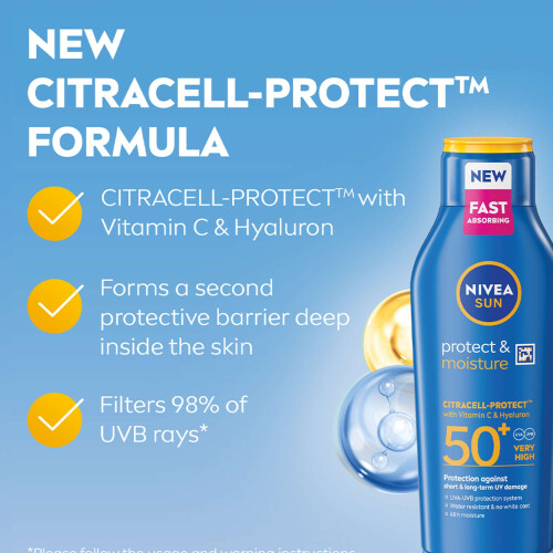 NIVEA Nivea Sun Care Protect & Moisture Lotion SPF50+ 400ml 2
