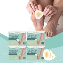 Blister Plasters for Feet, 4 Boxes Invisible Hydrocolloid Gel Blister Bandages, Blister Cushions for Heel, Toe & Foot, Water Resistant Bandages