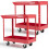 AREBOS AREBOS 2x Tool Trolley 2 Level Mobile Workshop Trolley Cart Storage Shelf on Wheels - Red 1