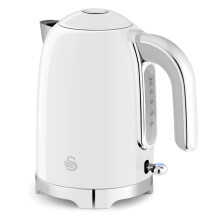 Swan Solace Jug Kettle Stainless Steel 1.7L White Boil Dry Safe Fast Boil 3000W