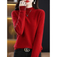 (L, Wine red) Cashmere Sweater For Women 100% Cashmere Lightweight Long Sleeve Crew Neck Knitted Sweater