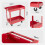 AREBOS AREBOS 2x Tool Trolley 2 Level Mobile Workshop Trolley Cart Storage Shelf on Wheels - Red 10