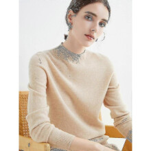 (XXL, Raw velvet rice) Cashmere Sweater For Women 100% Cashmere Lightweight Long Sleeve Crew Neck Knitted Sweater