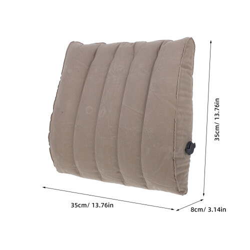 1Pc Portable Light Grey Waist Pillow PVC Material Office Back Support 1