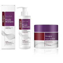 Maca Purple Hair Mask and Purple Shampoo Set, Maca Essence Purple Shampoo, Neutralizes Brass & Yellow Tones for Blonde Silver Gray Highlighted Hair