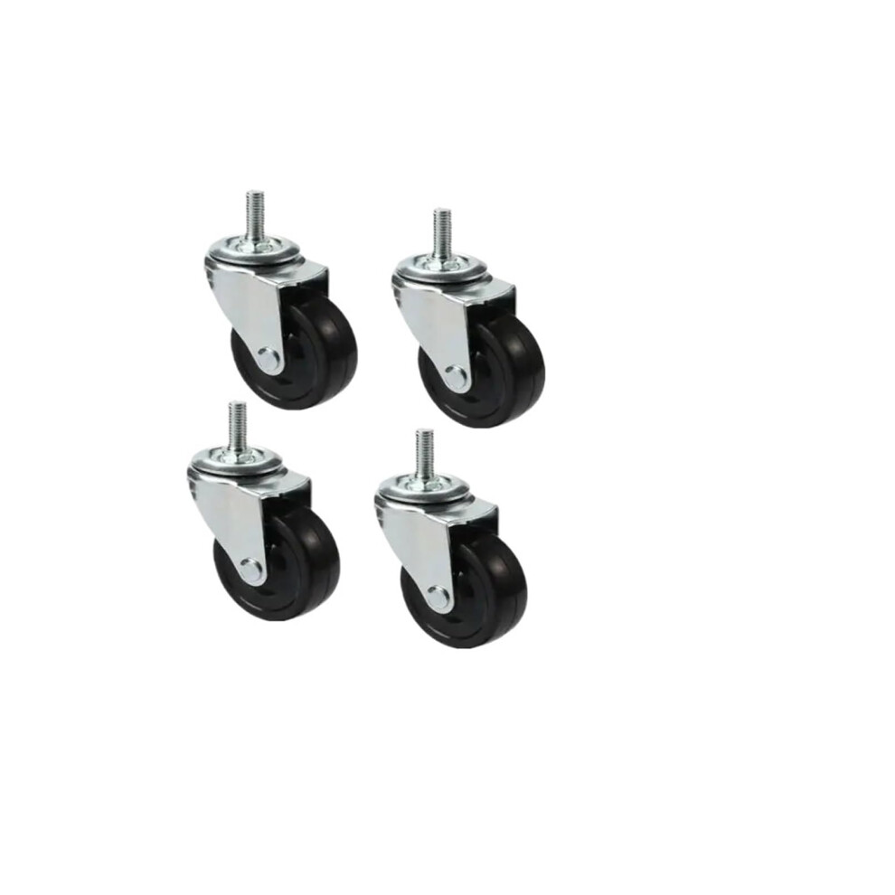 Casters 2.5-Inch Wear-Resistant Rubber Swivel Wheels M8/M10/M12 4 Pieces Furniture Cabinet Rolling Sjb920-420A 9354506759339