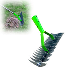 Manual Lawn Weeder With Handle, Lawn Aerator Scarifier, Grass Aerator Spikes Tool, Moss Removal Garden Tool For Lawn Care