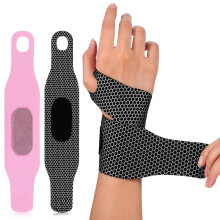 2Stk Atmungsaktive Handgelenkbandage Aus Nylon Mit Daumenstütze Bunt