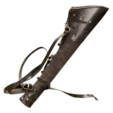 Archery Arrow Quiver Leather Quiver Bag For Bow - Vintage Shoulder Style, Black, One Size