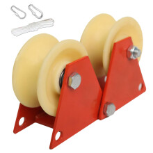 Rope Retract Safety Pulley Anti-Wear Wall Corner Pully Lifting Wheel Orange Size L Cord Retract Equipment