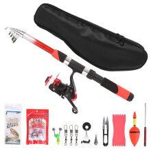 Teleskop-Angelruten- und Spinnrollen-Set – 195 cm, 50 m Schnur, Optionaler Farbwahl