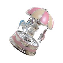Rotatable Pink Music Box With And Luminous Led Light