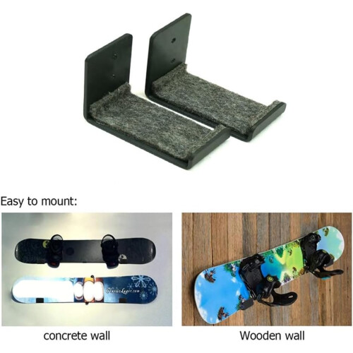 Minimalist Snowboard Display Rack Wall-Mount Storage Easy Install Large Capacity Surfboard Compatible 1