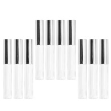 10 stück 10 ml rundflakons für lipgloss aus kunststoff silber