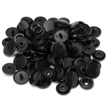 Snaps Fasteners T5 12.4mm Size 20 No-Sew Plastic Buttons For Woollen Clothing Kids Wear Diaper Bib DIY Craft Black