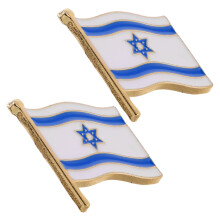 2Stk Israel Flag Anstecknadeln Legierung Mehrfarbig Kreativ Für DIY
