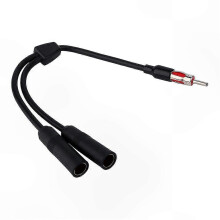 2-Female to 1-Male Stereo Antenna Splitter Extension Cable for Car o Systems