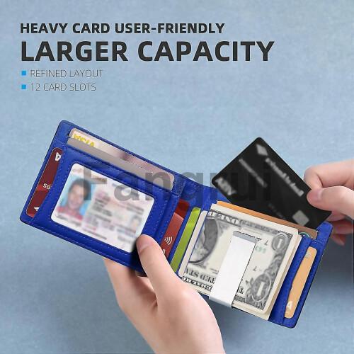 For Rfid Antimagnetic And Antitheft Leather Multicard Credit Card Wallet Coin Purse 2